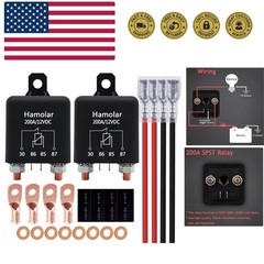2 Pack 12V 200 Amp Continuous Duty Relay Switch Car Starter Heavy Duty Split …