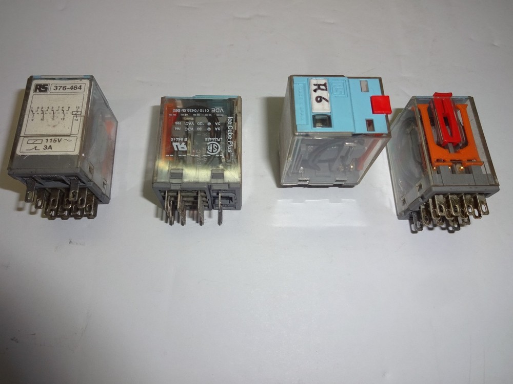 LOT OF 4 RS RELECO 376-464 4PDT PCB MOUNT NON LATCHING RELAY 115 VAC, 3 AMP
