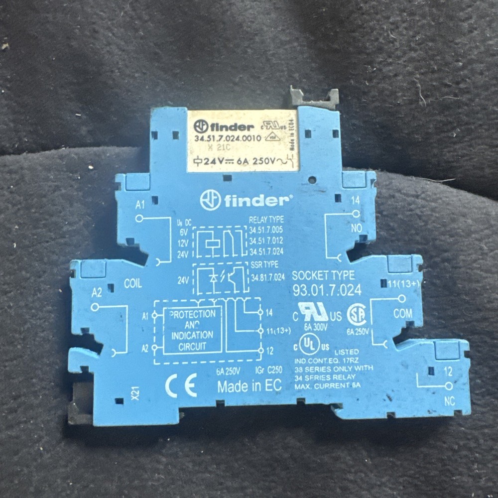Used FINDER RELAY SOCKET TYPE 34.51.7024.0010 w/ warranty Free Shipping