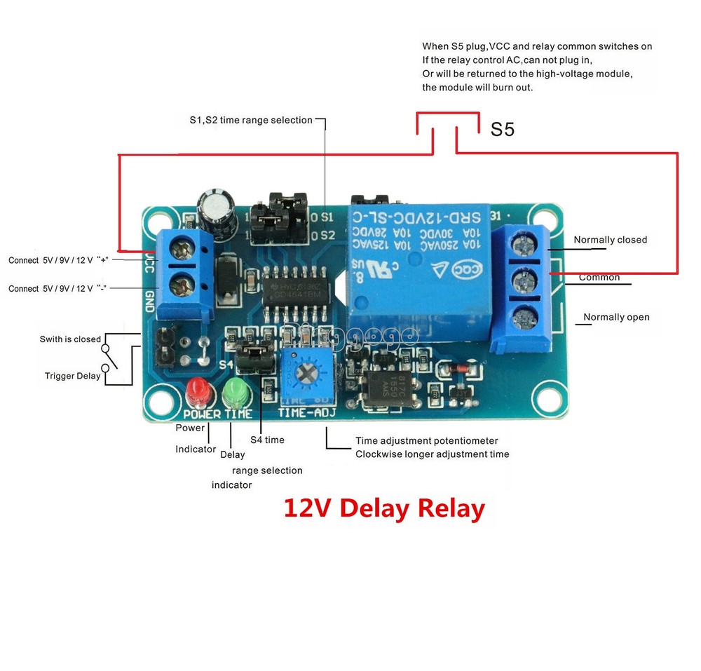 1pcs DC 12V Delay Relay Delay Turn on/Delay Turn off Timer Switch Module