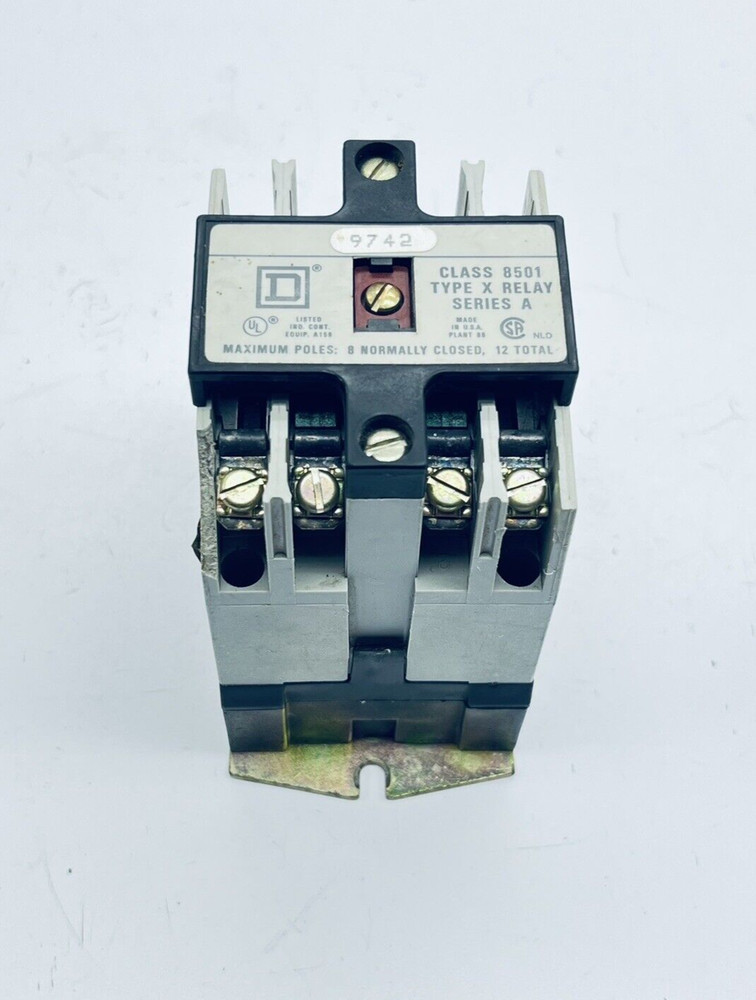 SQUARE D 8501 TYPE X020 CONTROL RELAY TYPE-X SER.A 110/120V-COIL 20AMP