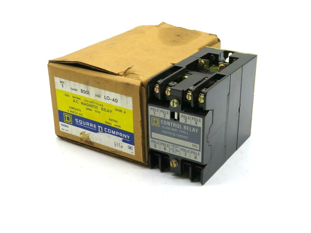 NEW SQUARE D 8501LO-40 MAGNETIC RELAY SERIES A 8501LO40
