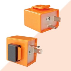 2Pcs 2-Pin 12V Speed Adjustable LED Electronic Flasher Relay Fix Motorcycle Turn