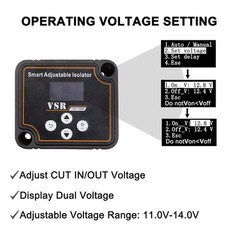 12V 140A Adjustable Dual Battery Isolator Split Charge VSR Car Relay LCD Display