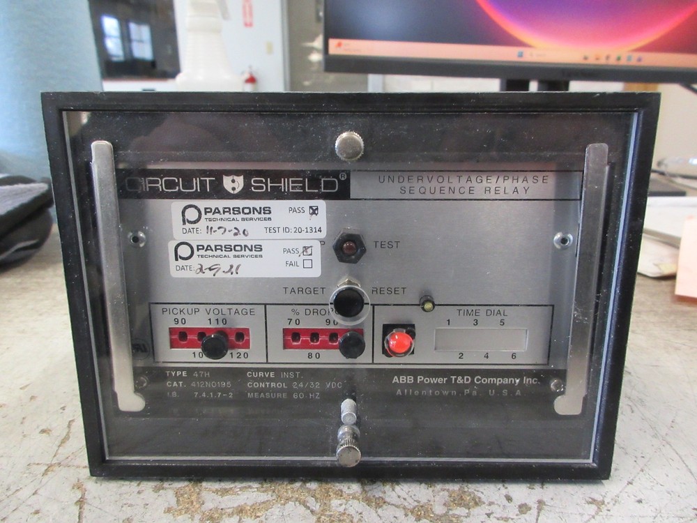 ABB Type 47H Undervoltage Phase Sequence Relay 412N0195 24/32VDC Used