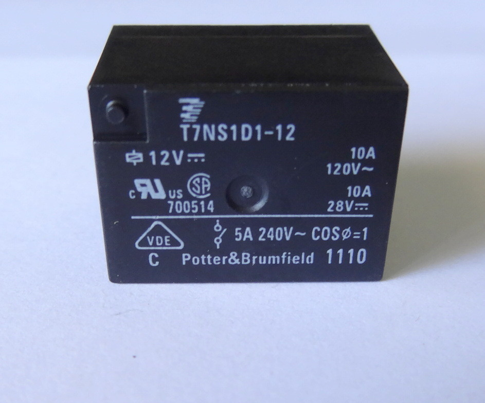 1 pc Relay 12V coil, 10A contact, SPST by TE-CONNECTIVITY P/N T7NS1D1-12