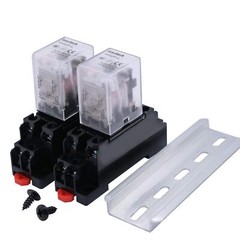 2pcs Hh52p Dc 12v Coil 8 Pin 5a Dpdt Led Indicator Electromagnetic Power Relay W