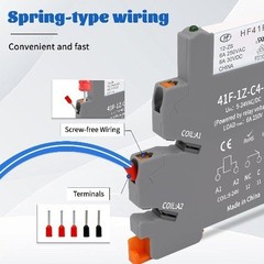 12V Relay DIN Rail Slim Coil SPDT 5 Pin 1NO 1NC 6A 250VAC 30VDC LED 41F-12V