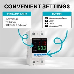 Adjustable Voltage Protector AC DC 110V 63Amp Smart Circuit Breaker Over Under