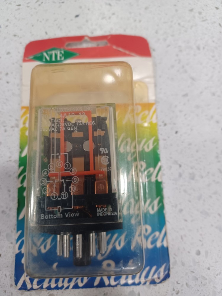 NTE Relay R02-14A10-12 3PDT 10A-12VAC 50/60Hz 11-Pin General Purpose RLY1052 New