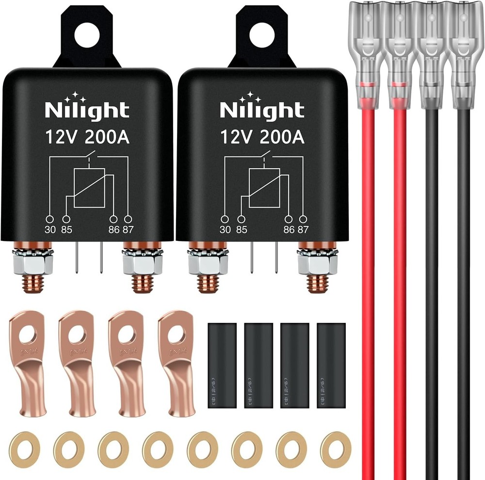 2PC 200A Starter Relay 4 Pin Split Charge Relays Switch 12V Continuous SPST High