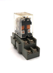 Philips ECG RLY2243, 2-Pole, 24VAC, 10 Amp, 8-Blade Relay & RLY9121 Socket