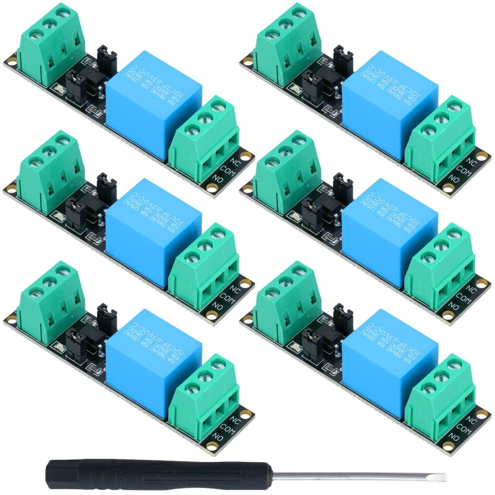 MTDELE 6Pcs DC 3.3V Relay Module 1 Channel Optocoupler 3V/3.3V Relay…