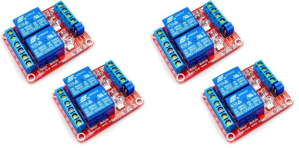 2pcs DC 12V 2 Channel Relay Module With Isolated Optocoupler High And Low Level