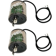 2-pin 12V LED Flasher Relays with Ground Wire Pack of 2 automotive turn signal