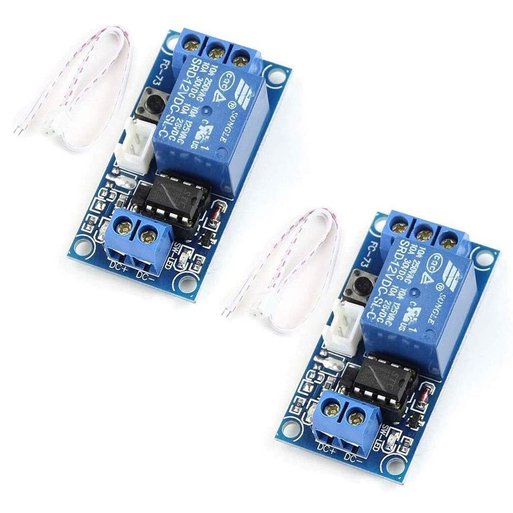 2pcs 12V Single Button Bistable Self Locking Relay Module One-Button On…