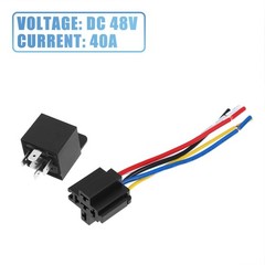 DC 48V 40A SPDT Automotive Car Relay 5 Pin 5 Wires with Harness Socket Plug