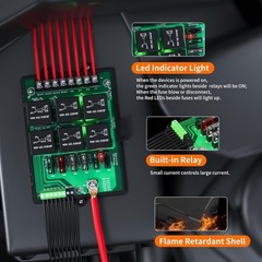 Caja de relés para fusibles de 12 V, panel universal automotriz con relés de 6 v