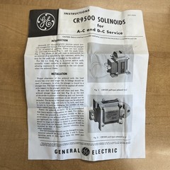 General Electric CR9500A103A2A Solenoid 115V Push Type End Mtg **NEW in BOX**