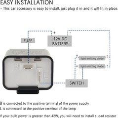 2PCS 12V LED Flasher Relay 2 Pin,Adjustable Turn Signal Relay for Repairing Moto