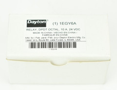 Dayton 1EGY6A DPDT Octal Plug-In Relay 24VDC Coil 10A 8-Pin LED Test Button