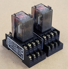 FUJI HH54P-CRL RELAY WITH BASE TP514X2, LOT OF 2