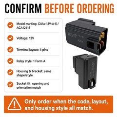 Reliable CA1a-12V-A-5 Replacement Relay 2-Pack: 12V 30A for Various Applications