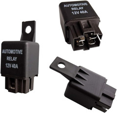 2Pcs Car Relay Harness 12V 40A 4 Pin SPST Harness Sockets with Color-Labeled Wir