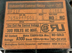 New Westinghouse BF11F Control Relay 120V Coil 1NO 1NC 300VAC Max – No Box