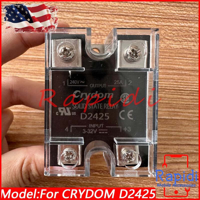 For Crydom D2425 Solid State Relay SSR Input 3-32VDC Output 240VAC 25A US Stock