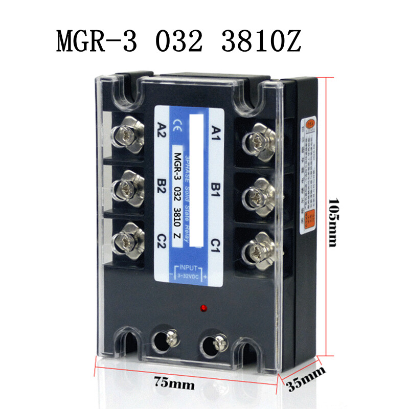 DC To AC /AC To AC SSR 10/25/40/60/80/100/120/150/200A 3 Phase Solid State Relay