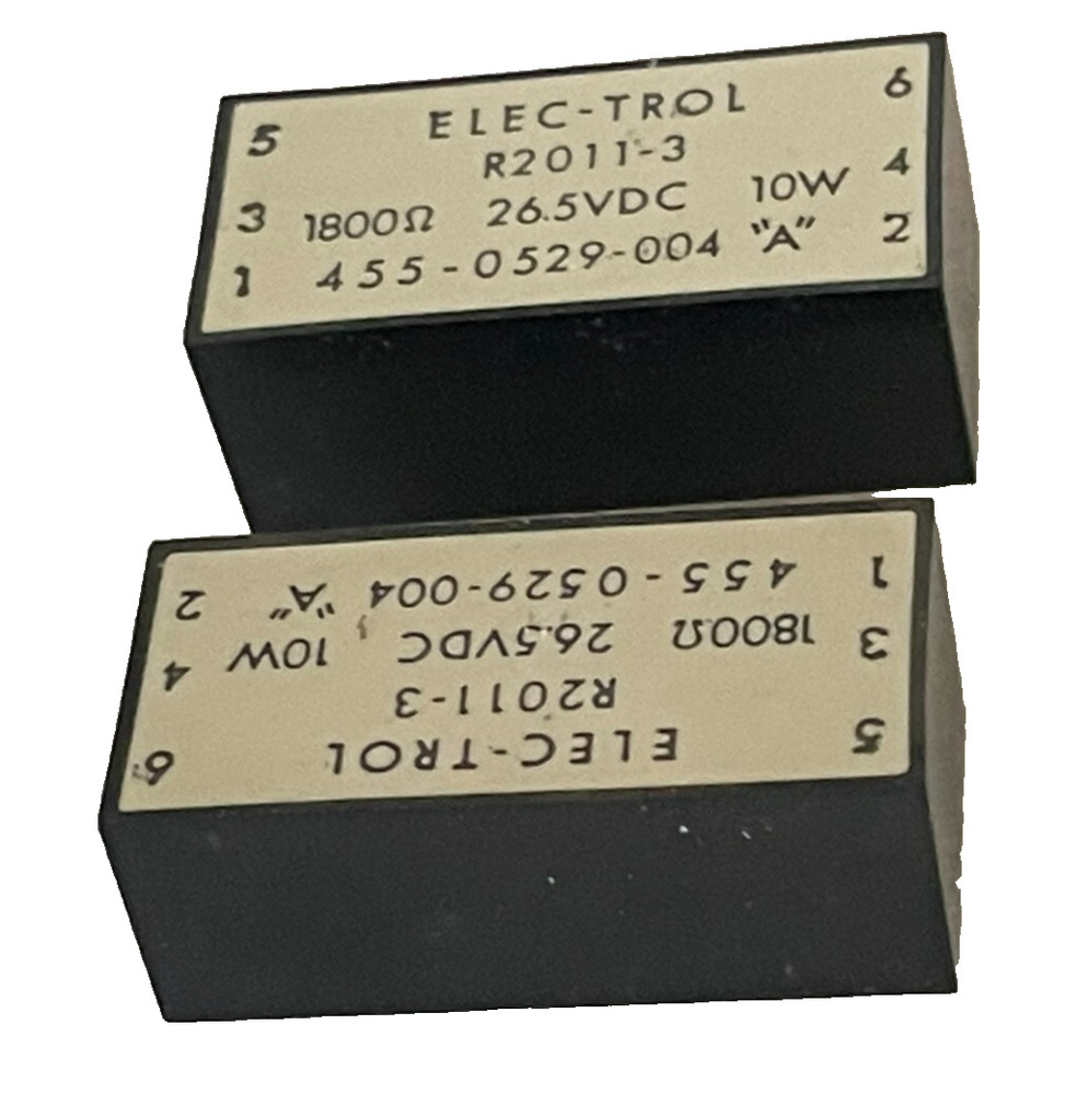 Elec-Trol R2011-3=1800 Ohms 26.5VDC 10W Reed Relay (Lot of 2)