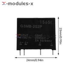 1-10x G3MB-202P DC-AC PCB SSR In 12VDC AC 2A Out 240V Solid State Relay Module