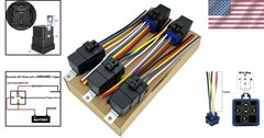 Waterproof 24V 30/40A Automotive Relay Kit 5-Pin SPDT Pack of 5