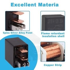 5 pin 12v 10A 20A 30A Automotive Micro Relay 12 Volt Relay R Size: 5pin (2pcs)