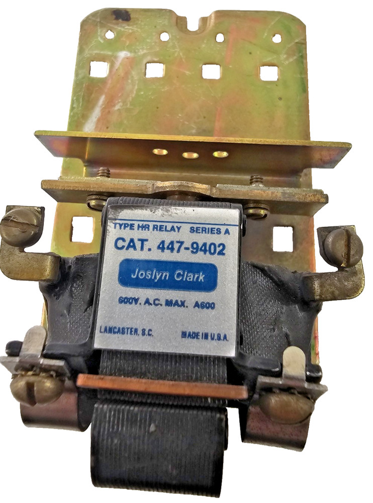 Joslyn Clark 447-9402-31 HR Relay 600VAC w/ TB130-09 Coil 380/480V 50/60Hz