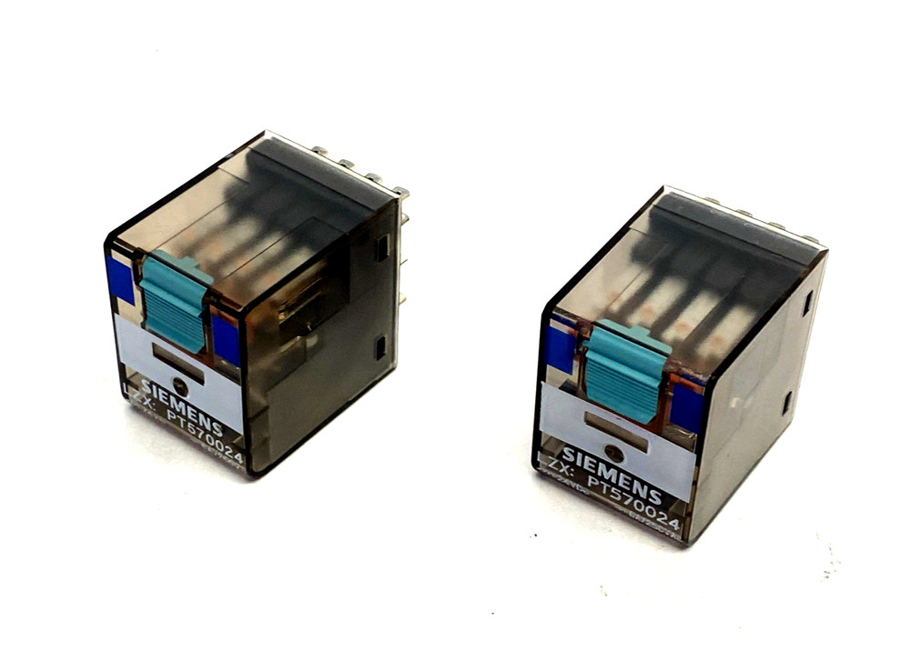 Siemens LZX:PT570024 Plug-In Relay, 14-Pin, 24VDC 6A 250VAC PT570024 LOT OF 2
