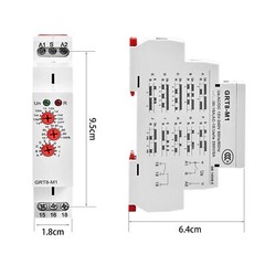 GRT8-M1 Multifunction Time Relay Delay Time with 10 Functions AC/DC12V-240V NEW