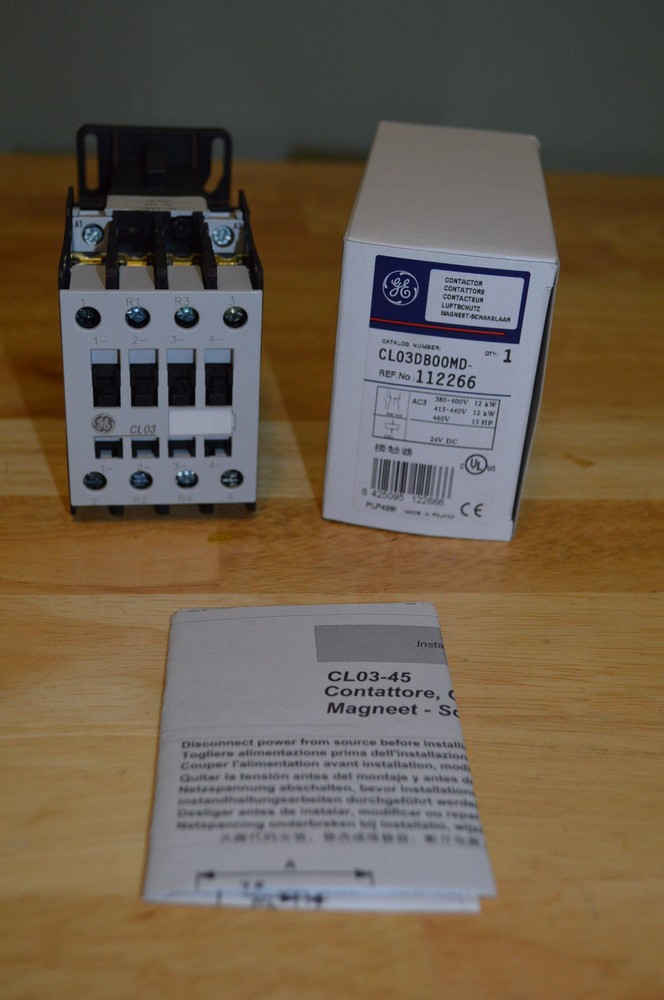 GE CL03DB00MD 25A 15HP@480V 24VDC COIL NOS NIB
