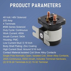 Heavy Duty 48V Solenoid Relay Switch for Club Car, EZGO, Yamaha G19 – #586 Serie