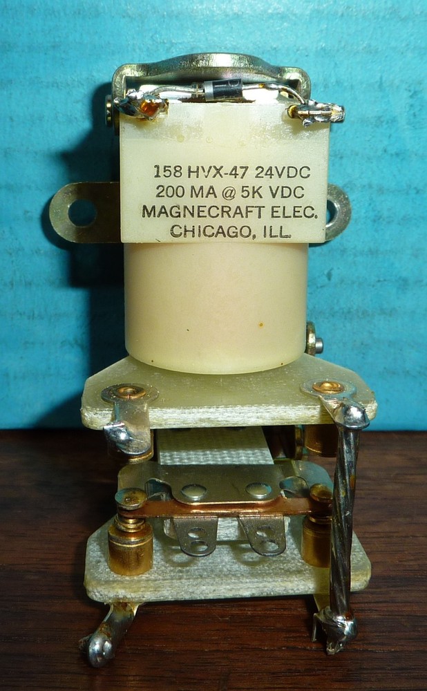 Magnecraft 158HVX-47 Open Frame HV Relay SPDT 24VDC 200mA@5kV Very Good Cond
