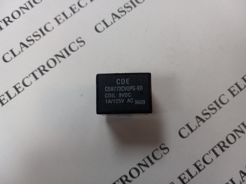 CDE CDR772CVQPG-9D Relay 9VDC DPDT Epoxy Sealed PCB Mounted