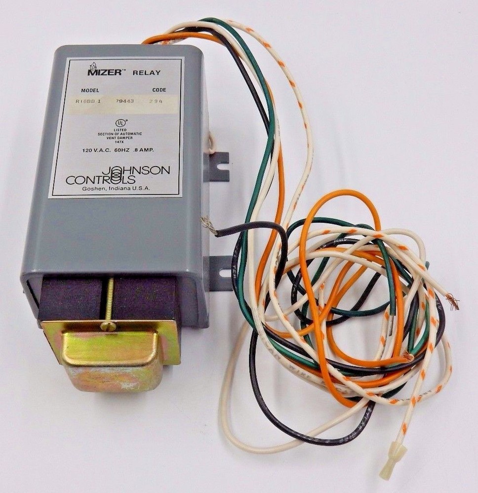 MIZER BY JOHNSON CONTROLS MODEL R16BB-1 AUTOMATIC VENT DAMPER RELAY 120VAC