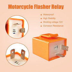 2Pcs 2-Pin 12V Speed Adjustable LED Electronic Flasher Relay Fix Motorcycle Turn