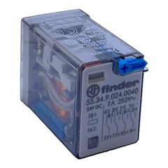 Finder 55.34.9.024.0040 Relay 24V DC 250V 7A Pack of 9