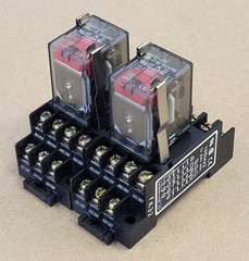 FUJI HH54P-CRL RELAY WITH BASE TP514X2, LOT OF 2