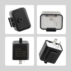 2PCS 12V LED Flasher Relay 2 Pin,Adjustable Turn Signal Relay for Repairing Moto