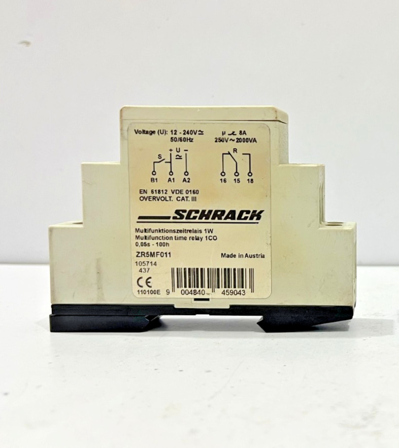 SCHRACK ZR5MF011 multifunction relay – (7 functions) 12-240V AC/DC, 1CO, 8A/250V
