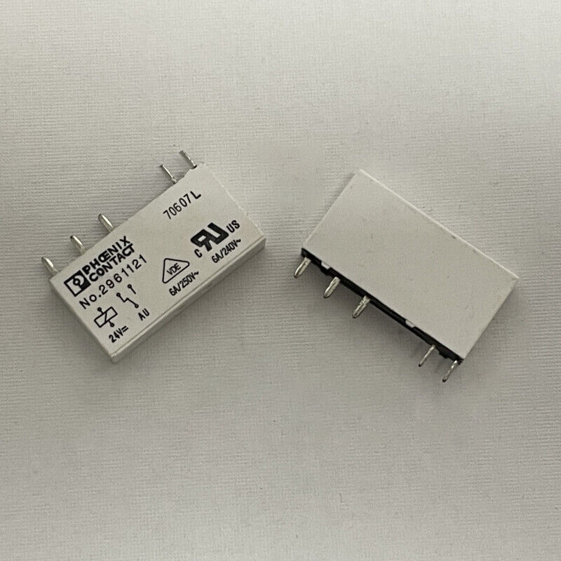 5PCS Contact Single Miniature Power Relay For Phoenix 2961121 24VDC 250VAC 5 Pin