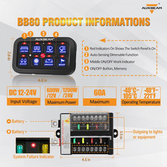 8 Gang Switch Panel BB80, Universal Circuit Control Relay System Box with Automa